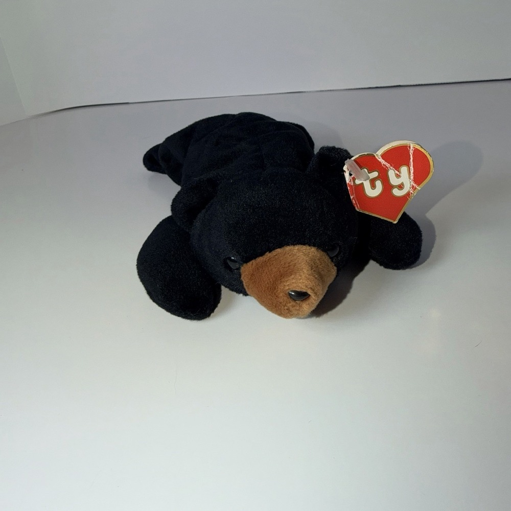 Ty‎ Beanie Baby BLACKIE the Black Bear 2ND GEN HANG/1ST TUSH 1993